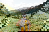 A person exploring the mountains